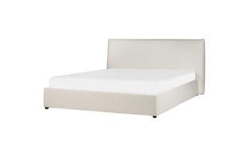 Säng med förvaring Lavaur - Vit/Bouclé, 180x200 cm - Möbler - Säng - Säng med förvaring