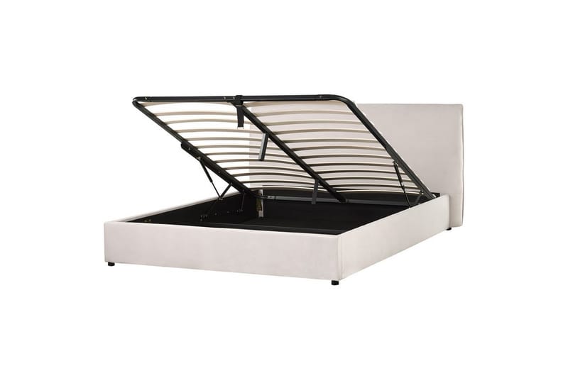 Säng med förvaring Lavaur, Vit/Sammet, 160x200 cm