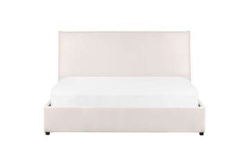 Säng med förvaring Lavaur - Vit/Sammet, 160x200 cm - Möbler - Säng - Säng med förvaring