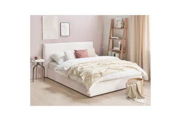 Säng med förvaring Lavaur - Vit/Sammet, 160x200 cm - Möbler - Säng - Säng med förvaring
