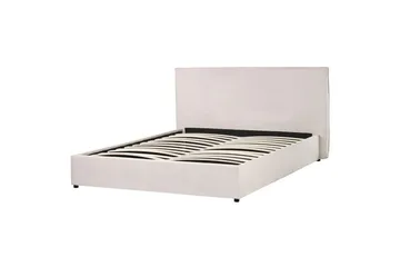 Säng med förvaring Lavaur - Vit/Sammet, 160x200 cm - Möbler - Säng - Säng med förvaring