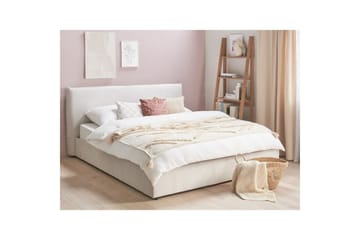 Säng med förvaring Lavaur - Vit/Sammet, 180x200 cm - Möbler - Säng - Säng med förvaring