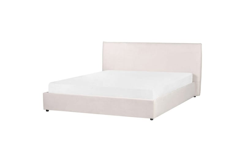 Säng med förvaring Lavaur - Vit/Sammet, 180x200 cm - Möbler - Säng - Säng med förvaring
