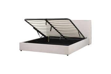 Säng med förvaring Lavaur - Vit/Sammet, 180x200 cm - Möbler - Säng - Säng med förvaring