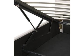 Säng med förvaring Lavaur - Vit/Sammet, 180x200 cm - Möbler - Säng - Säng med förvaring