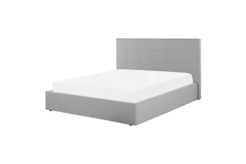 Säng med förvaring Lorient - Grå/Polyester, 140x200 cm - Möbler - Säng - Säng med förvaring