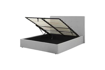 Säng med förvaring Lorient - Grå/Polyester, 140x200 cm - Möbler - Säng - Säng med förvaring