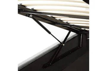 Säng med förvaring Lorient - Grå/Polyester, 140x200 cm - Möbler - Säng - Säng med förvaring