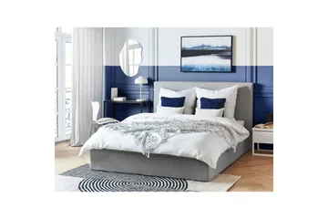Säng med förvaring Lorient - Grå/Polyester, 160x200 cm - Möbler - Säng - Säng med förvaring