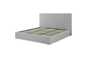 Säng med förvaring Lorient - Grå/Polyester, 180x200 cm - Möbler - Säng - Säng med förvaring