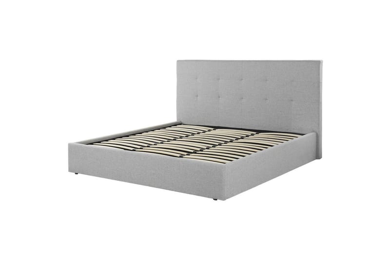 Säng med förvaring Lorient - Grå/Polyester, 180x200 cm - Möbler - Säng - Säng med förvaring