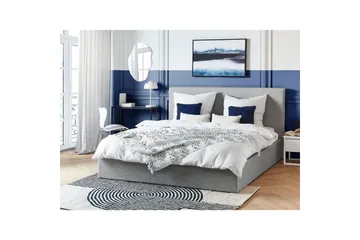 Säng med förvaring Lorient - Grå/Polyester, 180x200 cm - Möbler - Säng - Säng med förvaring