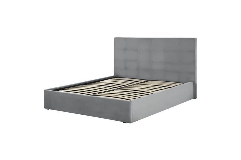 Säng med förvaring Lorient - Grå/Sammet, 140x200 cm - Möbler - Säng - Säng med förvaring