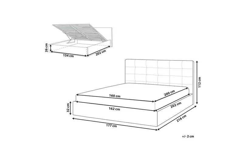 Säng med förvaring Lorient - Grå/Sammet, 160x200 cm - Möbler - Säng - Säng med förvaring