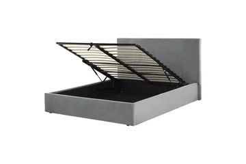 Säng med förvaring Lorient - Grå/Sammet, 160x200 cm - Möbler - Säng - Säng med förvaring