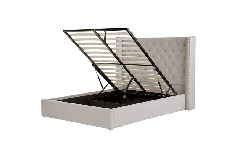 Säng med förvaring Lubbon, Grå, 160x200 cm