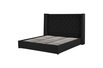 Säng med förvaring Lubbon - Svart, Silver, 180x200 cm - Möbler - Säng - Säng med förvaring