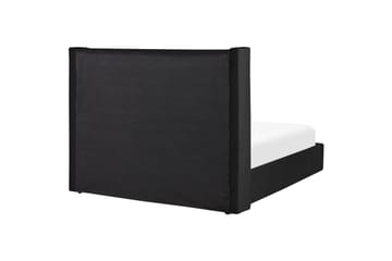 Säng med förvaring Lubbon - Svart, Silver, 180x200 cm - Möbler - Säng - Säng med förvaring