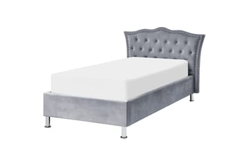 Säng med förvaring Metz - Grå, Silver/Sammet, 90x200 cm - Möbler - Säng - Säng med förvaring