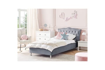 Säng med förvaring Metz - Grå, Silver/Sammet, 90x200 cm - Möbler - Säng - Säng med förvaring