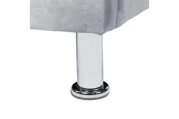 Säng med förvaring Metz - Grå, Silver/Sammet, 90x200 cm - Möbler - Säng - Säng med förvaring