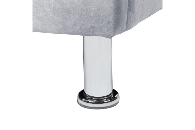 Säng med förvaring Metz - Grå, Silver/Sammet, 90x200 cm - Möbler - Säng - Säng med förvaring