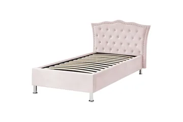 Säng med förvaring Metz - Rosa, Silver/Sammet, 90x200 cm - Möbler - Säng - Säng med förvaring