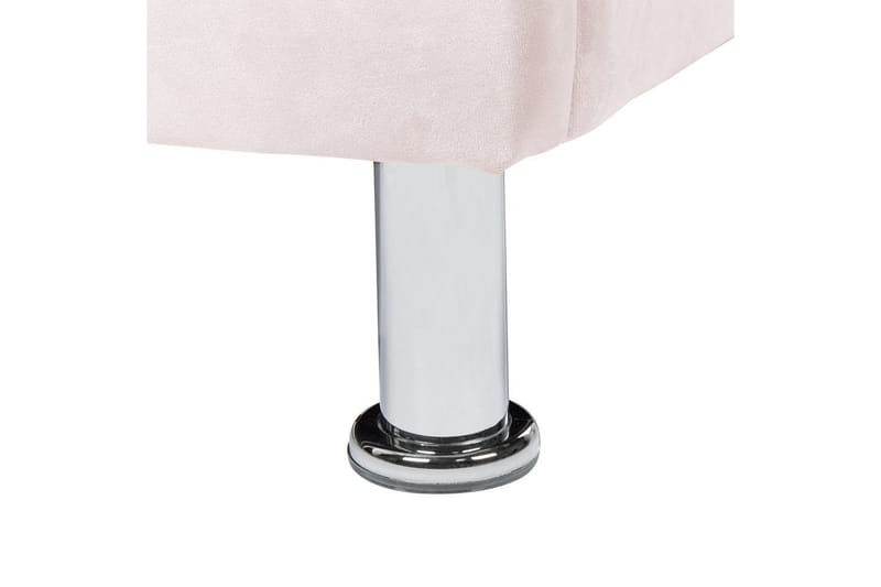 Säng med förvaring Metz - Rosa, Silver/Sammet, 90x200 cm - Möbler - Säng - Säng med förvaring