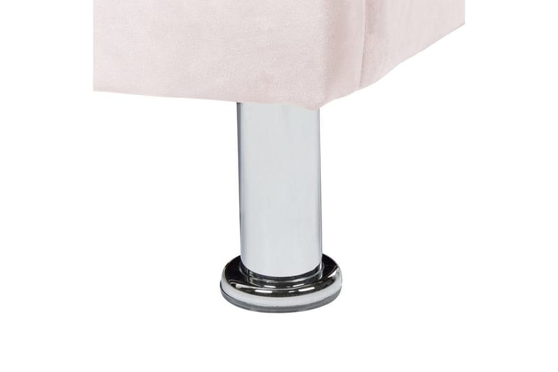 Säng med förvaring Metz - Rosa, Silver/Sammet, 90x200 cm - Möbler - Säng - Säng med förvaring