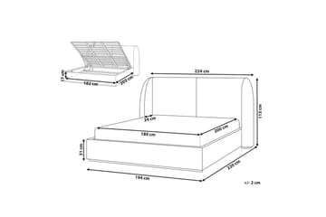 Säng med förvaring Monestier - Vit, 180x200 cm - Möbler - Säng - Säng med förvaring