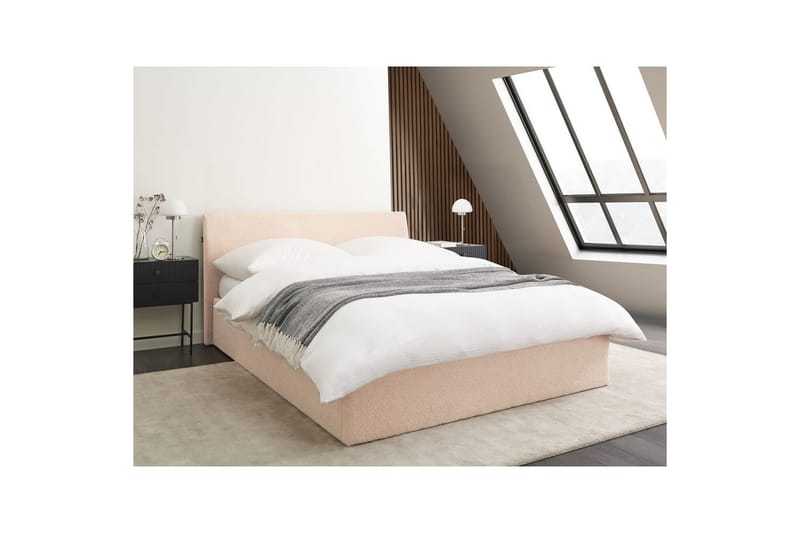 Säng med förvaring Orbey - Beige, 140x200 cm - Möbler - Säng - Säng med förvaring