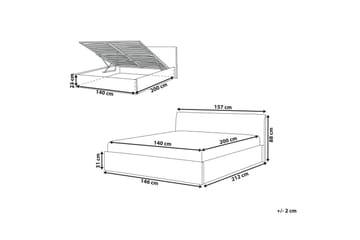 Säng med förvaring Orbey - Beige, 140x200 cm - Möbler - Säng - Säng med förvaring