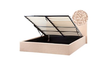 Säng med förvaring Orbey - Beige, 160x200 cm - Möbler - Säng - Säng med förvaring