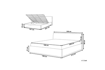 Säng med förvaring Orbey - Beige, 180x200 cm - Möbler - Säng - Säng med förvaring