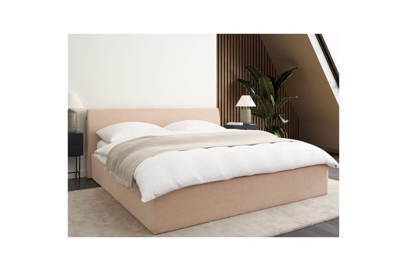 Säng med förvaring Orbey - Beige, 180x200 cm - Möbler - Säng - Säng med förvaring