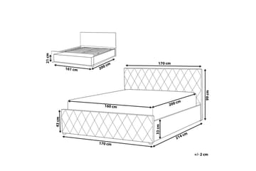 Säng med förvaring Rochefort - Blå, 160x200 cm - Möbler - Säng - Säng med förvaring