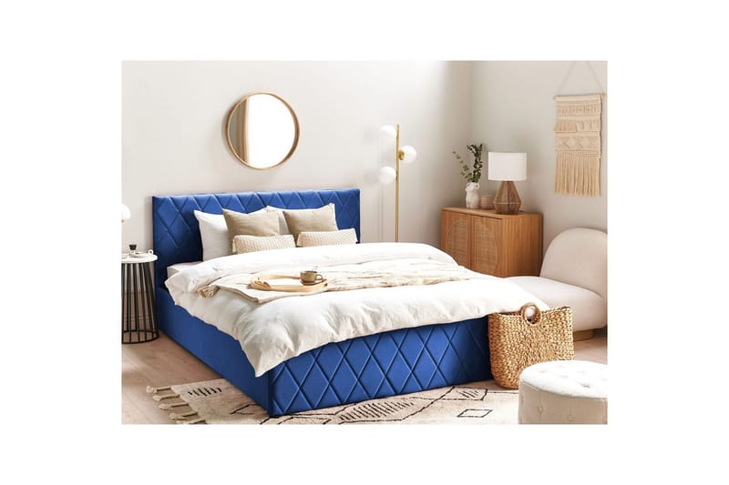 Säng med förvaring Rochefort - Blå, 160x200 cm - Möbler - Säng - Säng med förvaring