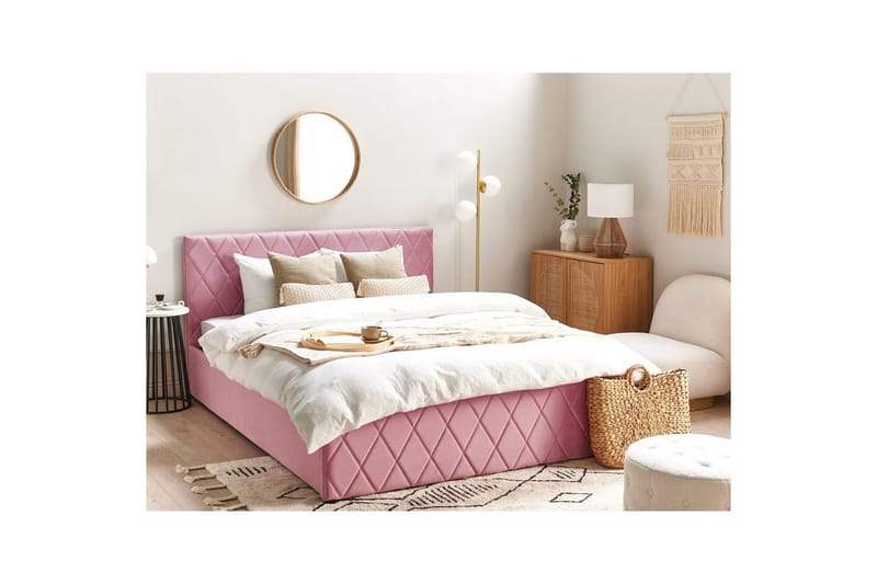 Säng med förvaring Rochefort - Rosa, 160x200 cm - Möbler - Säng - Säng med förvaring