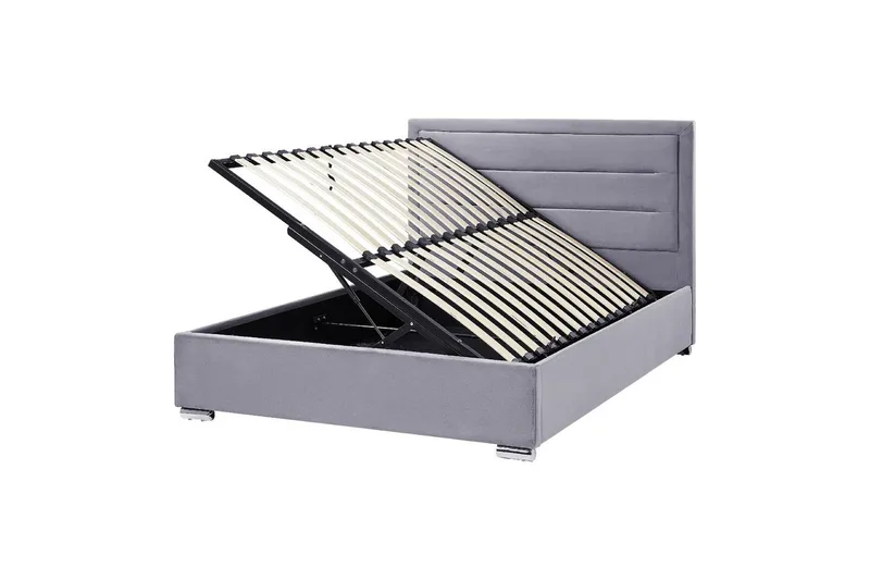 Säng med förvaring Rouen, Grå, 140x200 cm