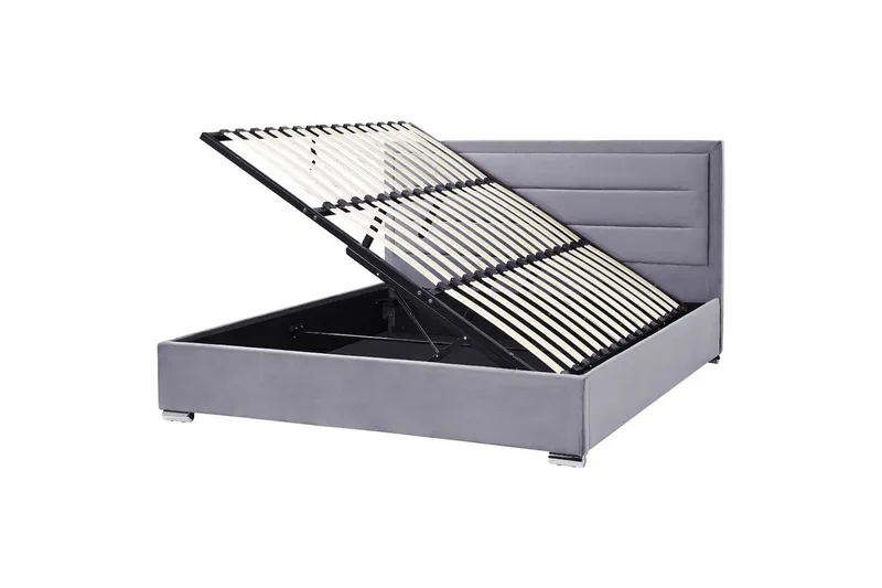 Säng med förvaring Rouen, Grå, 180x200 cm