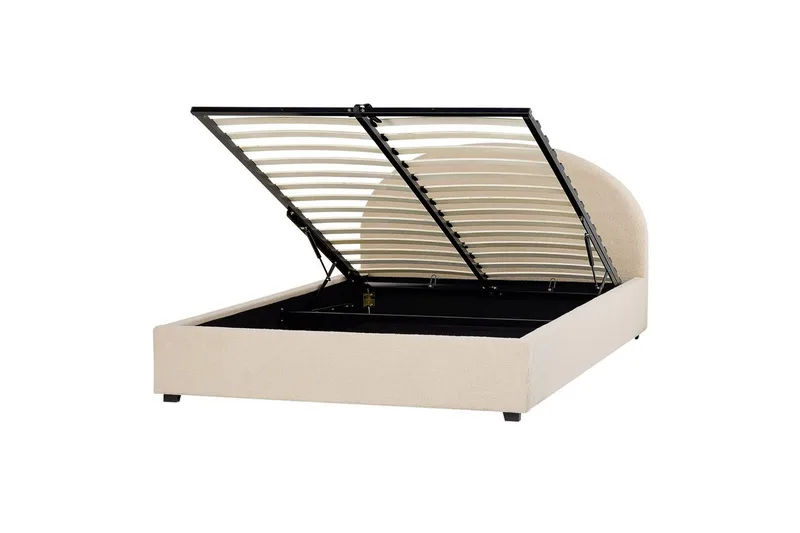 Säng med förvaring Vaucluse - Beige/Bouclé, 140x200 cm - Möbler - Säng - Säng med förvaring