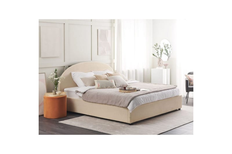 Säng med förvaring Vaucluse - Beige/Bouclé, 180x200 cm - Möbler - Säng - Säng med förvaring
