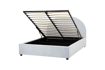 Säng med förvaring Vaucluse - Ljusblå/Polyester, 140x200 cm - Möbler - Säng - Säng med förvaring