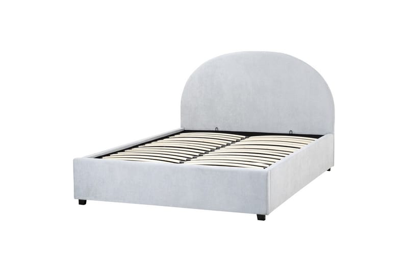 Säng med förvaring Vaucluse - Ljusblå/Polyester, 140x200 cm - Möbler - Säng - Säng med förvaring