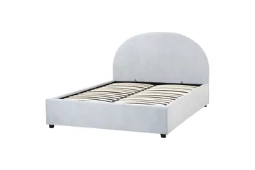 Säng med förvaring Vaucluse - Ljusblå/Polyester, 140x200 cm - Möbler - Säng - Säng med förvaring