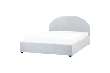 Säng med förvaring Vaucluse - Ljusblå/Polyester, 160x200 cm - Möbler - Säng - Säng med förvaring