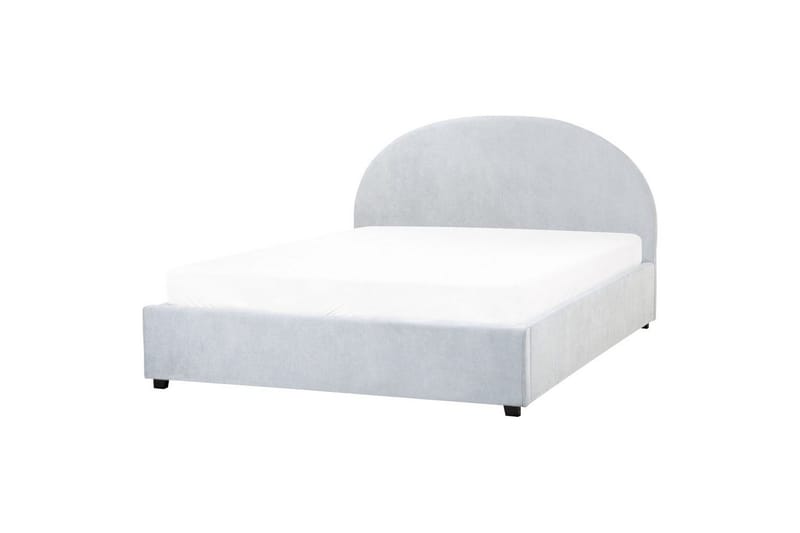 Säng med förvaring Vaucluse - Ljusblå/Polyester, 160x200 cm - Möbler - Säng - Säng med förvaring