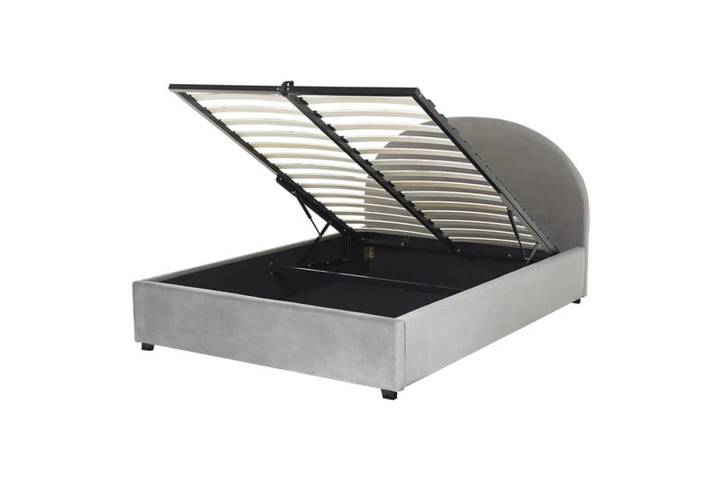 Säng med förvaring Vaucluse - Ljusgrå/Sammet, 160x200 cm - Möbler - Säng - Säng med förvaring