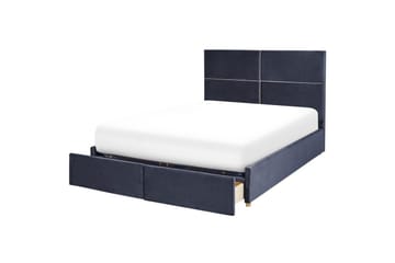 Säng med förvaring Vernoyes - Svart, guld, 160x200 cm - Möbler - Säng - Säng med förvaring