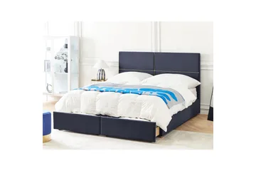 Säng med förvaring Vernoyes - Svart, guld, 180x200 cm - Möbler - Säng - Säng med förvaring